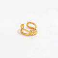 Złoty Pierścionek Otwarty z Motywem Węzła