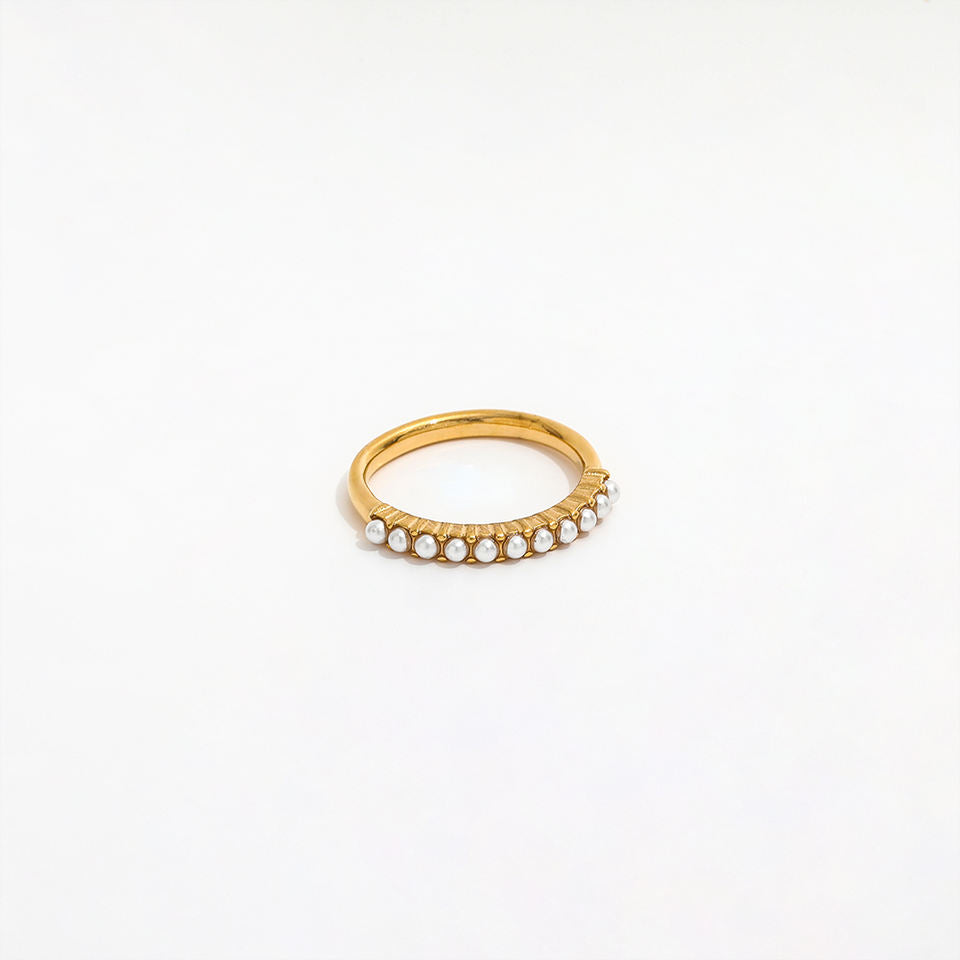 Aurielle Złoty Pierścionek z Perłami